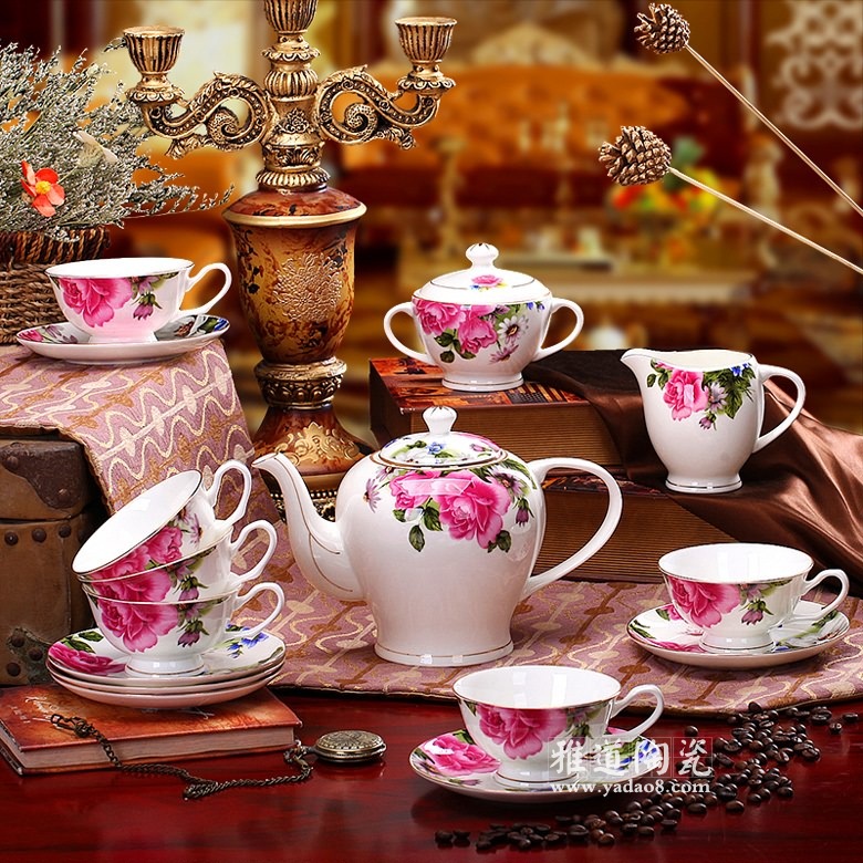 景德镇陶瓷咖啡具贵妃欧式咖啡具套装