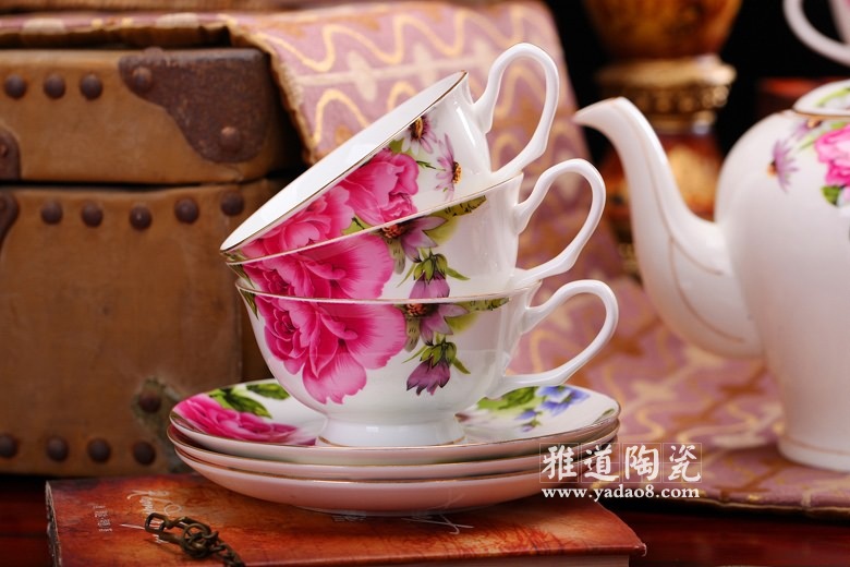 景德镇陶瓷咖啡具贵妃欧式咖啡具套装