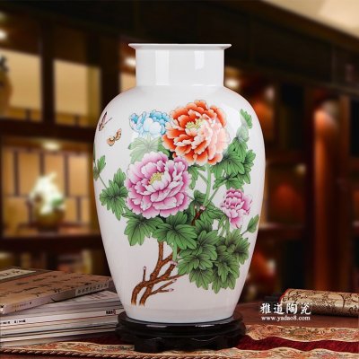富贵陶瓷花瓶 名家俞金喜作品 富贵吉祥