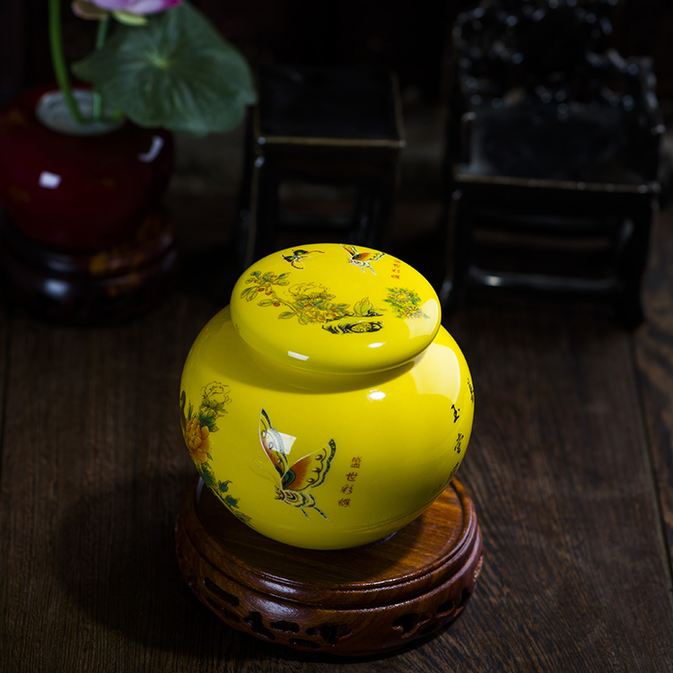 景德镇瓷器茶叶罐-顶部