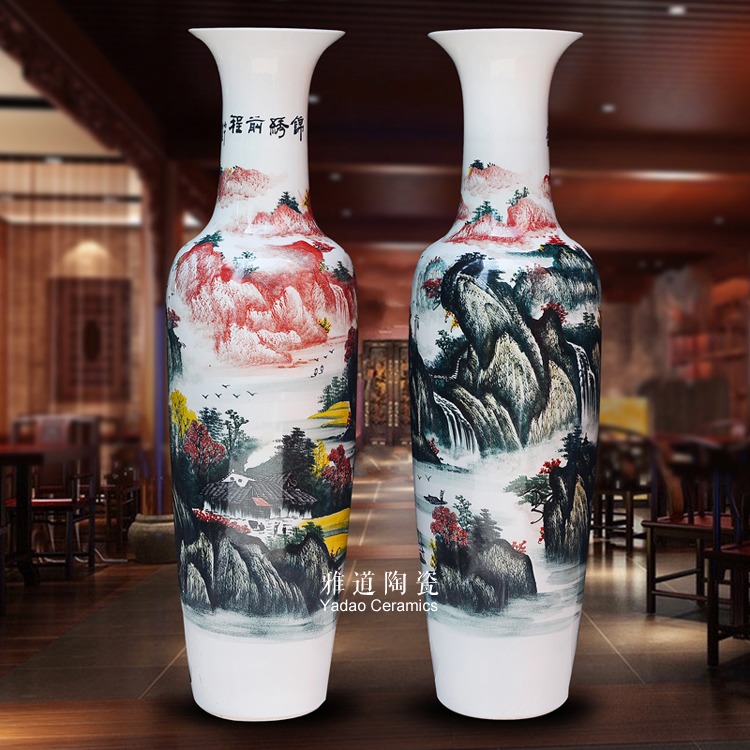 开业礼品大花瓶1.8米至3米手绘锦绣前程