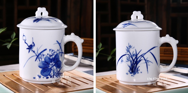 景德镇手绘青花瓷陶瓷茶杯