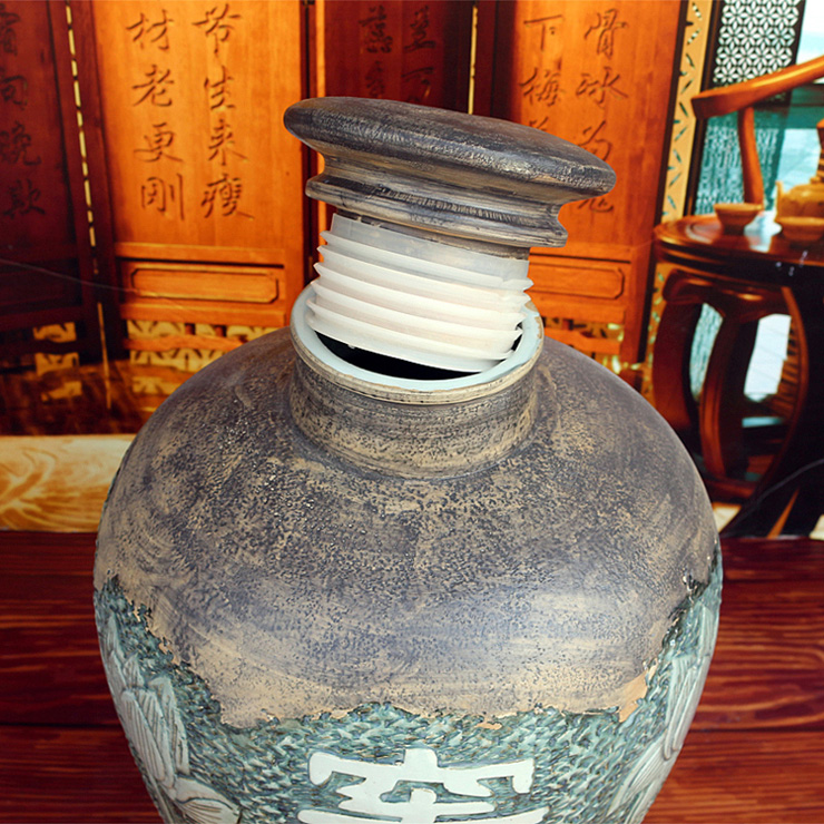 景德镇陶瓷50斤藏酒必备陶瓷酒坛