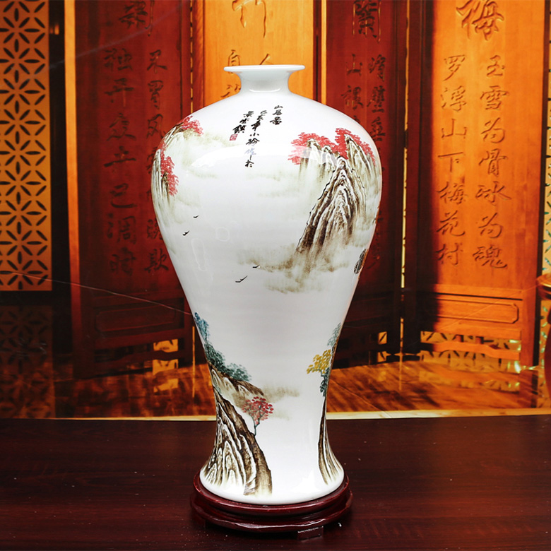 手绘景德镇陶瓷花瓶摆件（山居图）