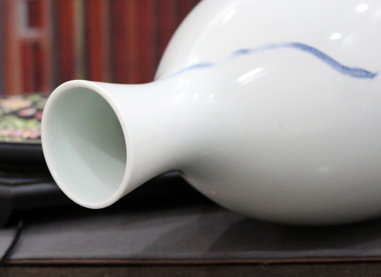 景德镇陶瓷手绘禅意花瓶（禅悟）口部