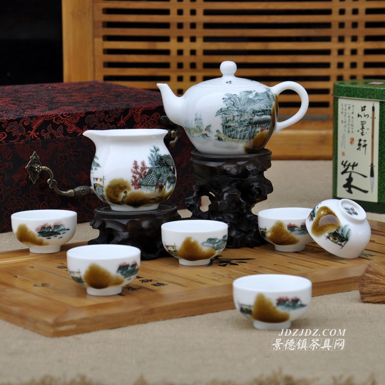 景德镇手绘窑变高档茶具