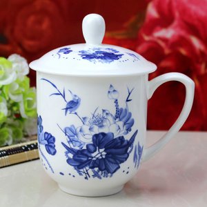 雅道景德镇青花瓷陶瓷茶杯会议杯