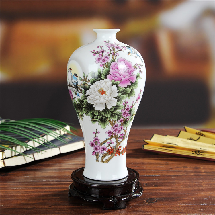 景德镇花开富贵陶瓷花瓶