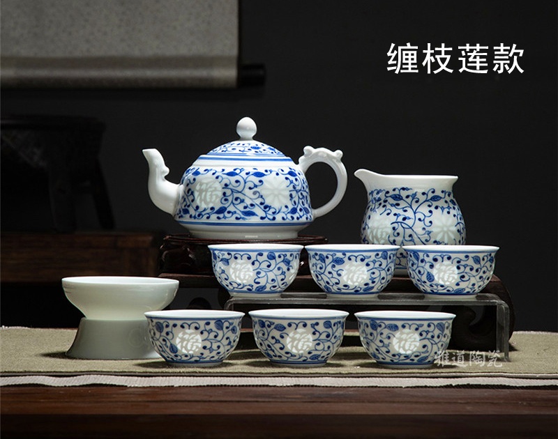高档功夫茶具套装（景德镇玲珑瓷茶具）(图17)