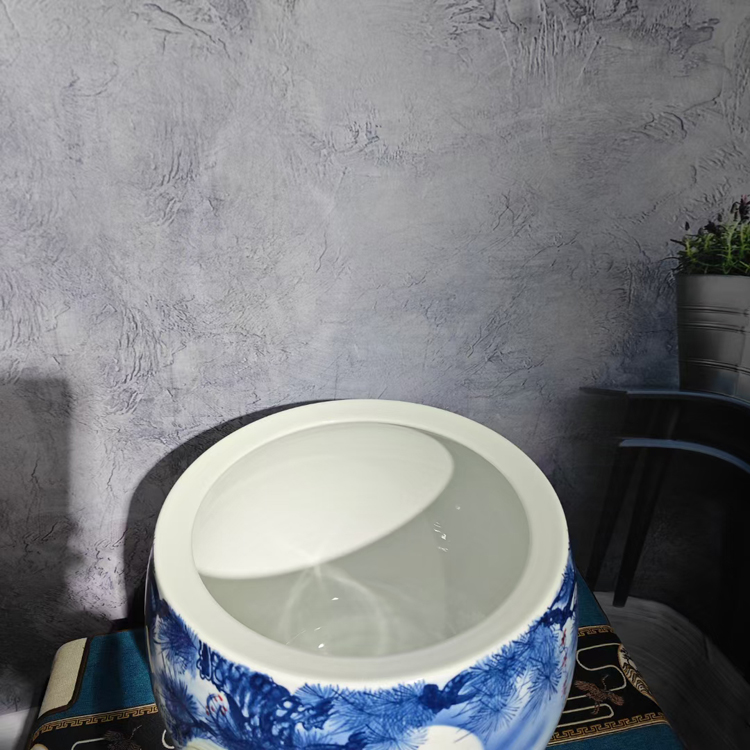 手绘陶瓷花瓶小缸家居客厅玄关摆件（金鼠旺财）(图5)