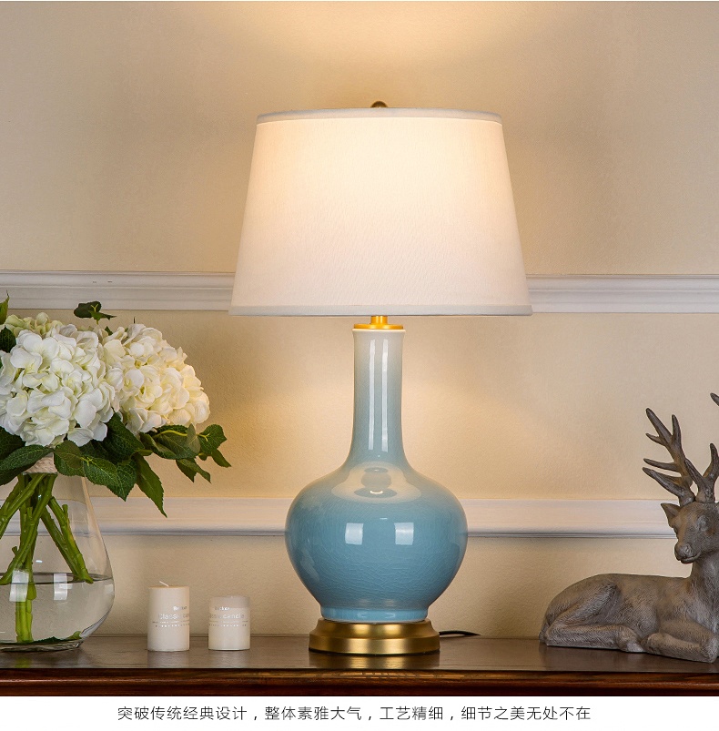 景德镇陶瓷欧式客厅卧室床头装饰台灯